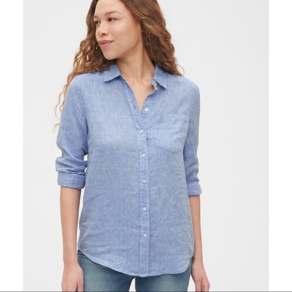 GAP Tops - Gap Linen Boyfriend Shirt